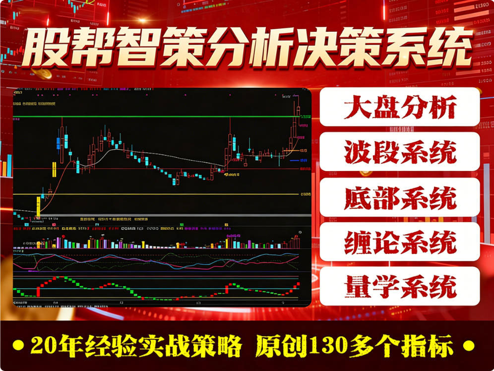 《股帮智策分析决策系统》 通达信看盘软件 资金决策 抄底 波段 强势  缠论 量学 分时 尾盘 等 含股池，130+个指标和选股 整套系统