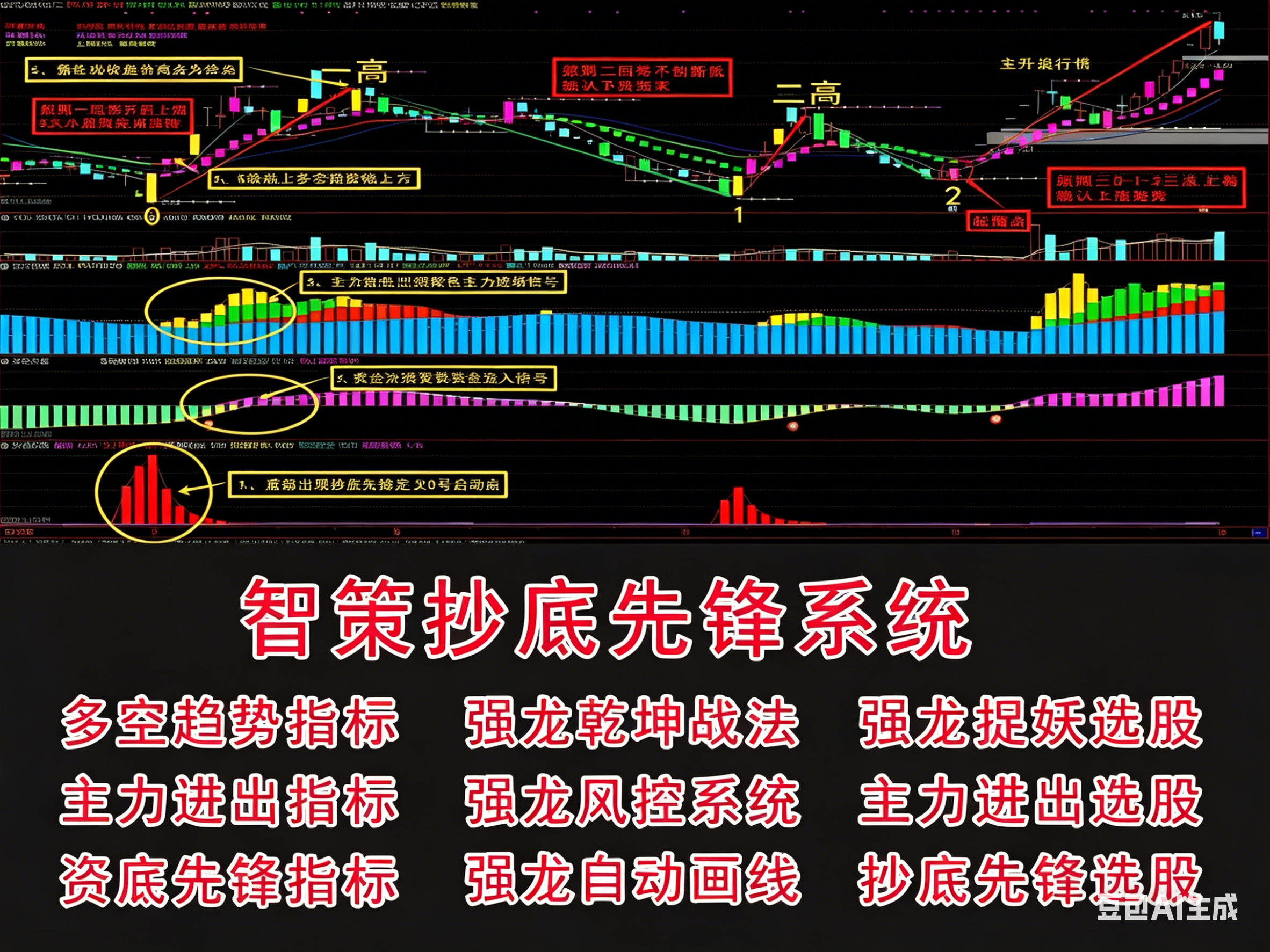 《智策抄底先锋系统》 通达信看盘软件 多空趋势 主力进出 强龙捉妖 等 含指标和选股 整套系统